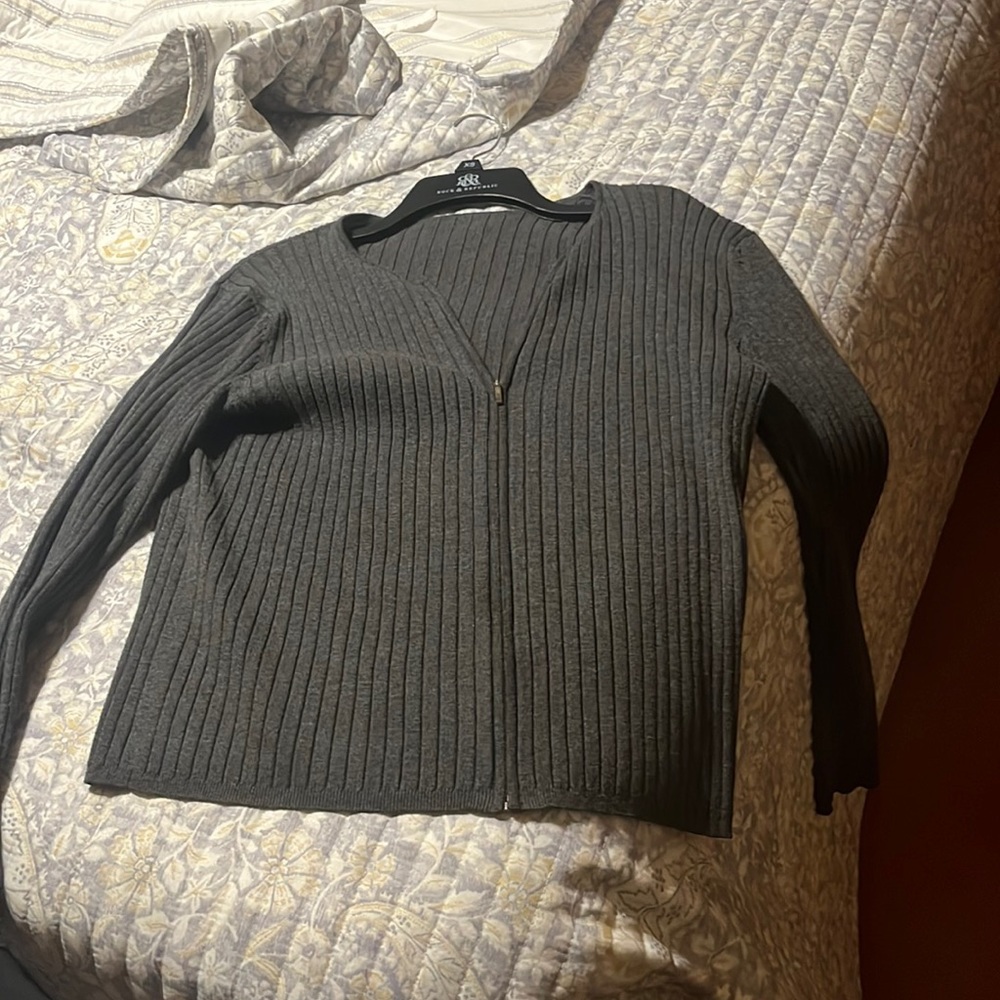 grey zip up